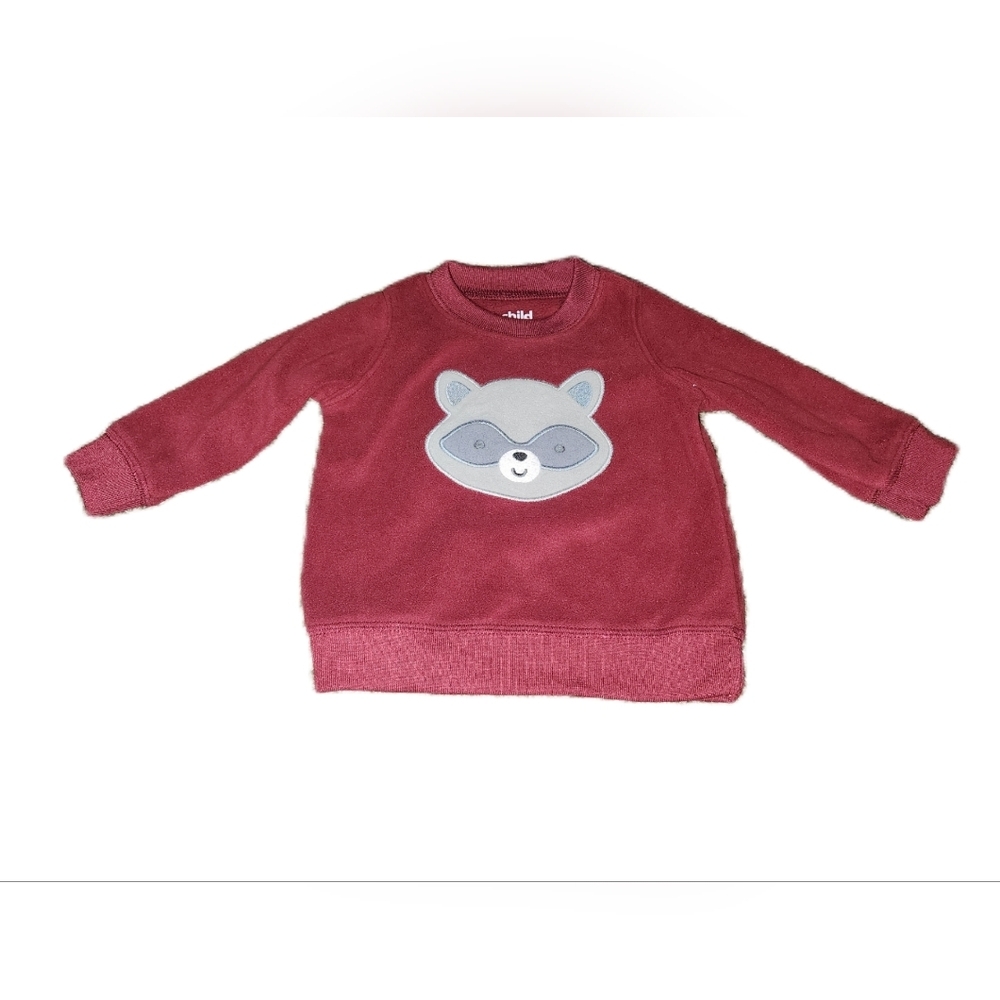 💓 3/$15 Child of Mine by Carter's 3-6 Months Racoon Dark Red Sweatshirt
